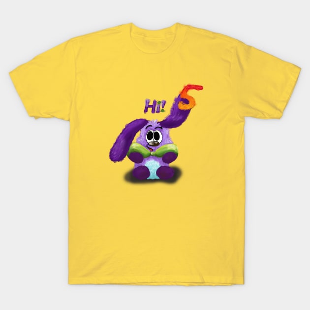 Hi-5, high five cartoon, funny and cute puppy T-Shirt by LuArt Gallery